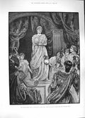 Original Old Antique Print 1884 Shakspeare Show Royal Albert Hall Winter'S Tale
