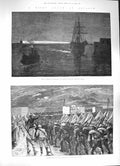 Original Old Antique Print 1884 War Souakim Ship Albacore Electric Navy Brigade