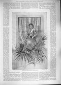Original Old Antique Print 1884 Squire Humphrey Beautiful Young Girl Knowles