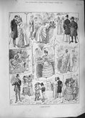 Original Old Antique Print 1884 Summer Rose Show Flowers Nature 19th