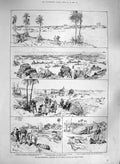 Old Antique Print 1885 Nile Hannek Cataract Whale Boat Abou Fatmeh Seir 19th