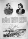 Old Antique Print 1885 Prince Battenberg Beatrice Nile Camel Corp Dongola 19th