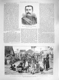 Old Antique Print 1885 Major Brophy Nile War Camel Corps Dongola Magrekah 19th