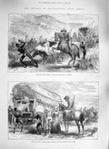 Old Antique Print 1885 Bechuanaland Africa Boers Goshen Transvaal Waggons 19th