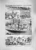 Original Old Antique Print 1885 Frozen Meat Trade River Plate Colonia Factory