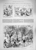Old Antique Print 1885 Christmas Korti Khartoum Kitchener Black Watch War 19th