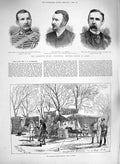 Old Antique Print 1885 Camp Korti Khartoum Guthrie Cameron Wolfe Dragoons 19th