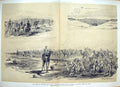 Original Old Antique Print 1885 Khartoum Korti Metammeh Hussars Camels Soudan