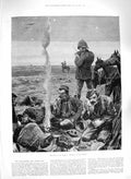 Original Old Antique Print 1885 War Soudan Bivouac Desert Siers Fine Art 19th