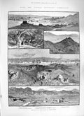 Old Antique Print 1885 Afghan Boundary Shahrud Meshed Khorassan Damghan 19th