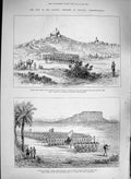 Original Old Antique Print 1885 War Soudan General Earle Kobniat Zereba Nubian