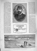 Old Antique Print 1885 Ismail Pasha Ex-Khedive Egypt War Soudan Fort Abou 19th