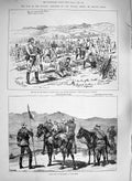 Old Antique Print 1885 War Soudan Battle Abou Klea Hussars Hospital Fort 19th