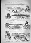 Original Old Antique Print 1885 Afghan Kara Tapa Abdullah Khan Kushk Murghab