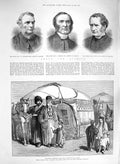 Old Antique Print 1885 Khan Kibitka Bickersteth Temple Bishop London King 19th