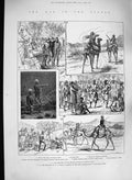 Old Antique Print 1885 War Soudan Korti Colonel Burnaby Gordon Tom-Toms 19th