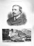 Original Old Antique Print 1885 Earl Dufferin Viceroy India Bolan Pass Rocks