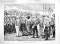 Original Old Antique Print 1885 War Soudan Australian Siers Camp Souakim Army