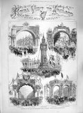 Old Antique Print 1885 Prince Wales Ireland Belfast Lakes Killarney Hall 19th
