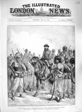 Original Old Antique Print 1885 General Ghous-Ud-Din Khan Afghan Troops Penjdeh