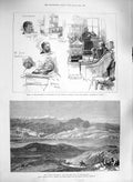 Original Old Antique Print 1885 Afghan Nialsheni Pass Heri-Bud Dynamite Bailey