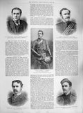 Original Old Antique Print 1885 War Denison Richardson Beverhoudt Stephen Yate