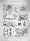 Old Antique Print 1885 Rawul Pindi Durbar Lieutenant Offley Punjaub War 19th