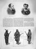 Original Old Antique Print 1885 Fargus Neuville Canada Indian Prisoners Sioux