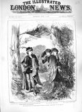 Original Old Antique Print 1885 Pastoral Play Commbe House Kingston-On-Thames