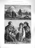 Original Old Antique Print 1885 Kalmuck Tartars Asiatic Subjects Russian 19th
