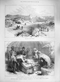 Original Old Antique Print 1885 Fort Bala Murghab Afghan Surgery Chlorof 19th