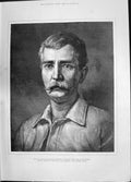 Antique Old Print 1885 Portrait Stanley Governor New Free State Congo Africa
