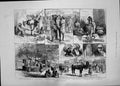 Old Print 1885 Peshawur Performing Goat Snake Cobras Charmer Boorka Camel 19th