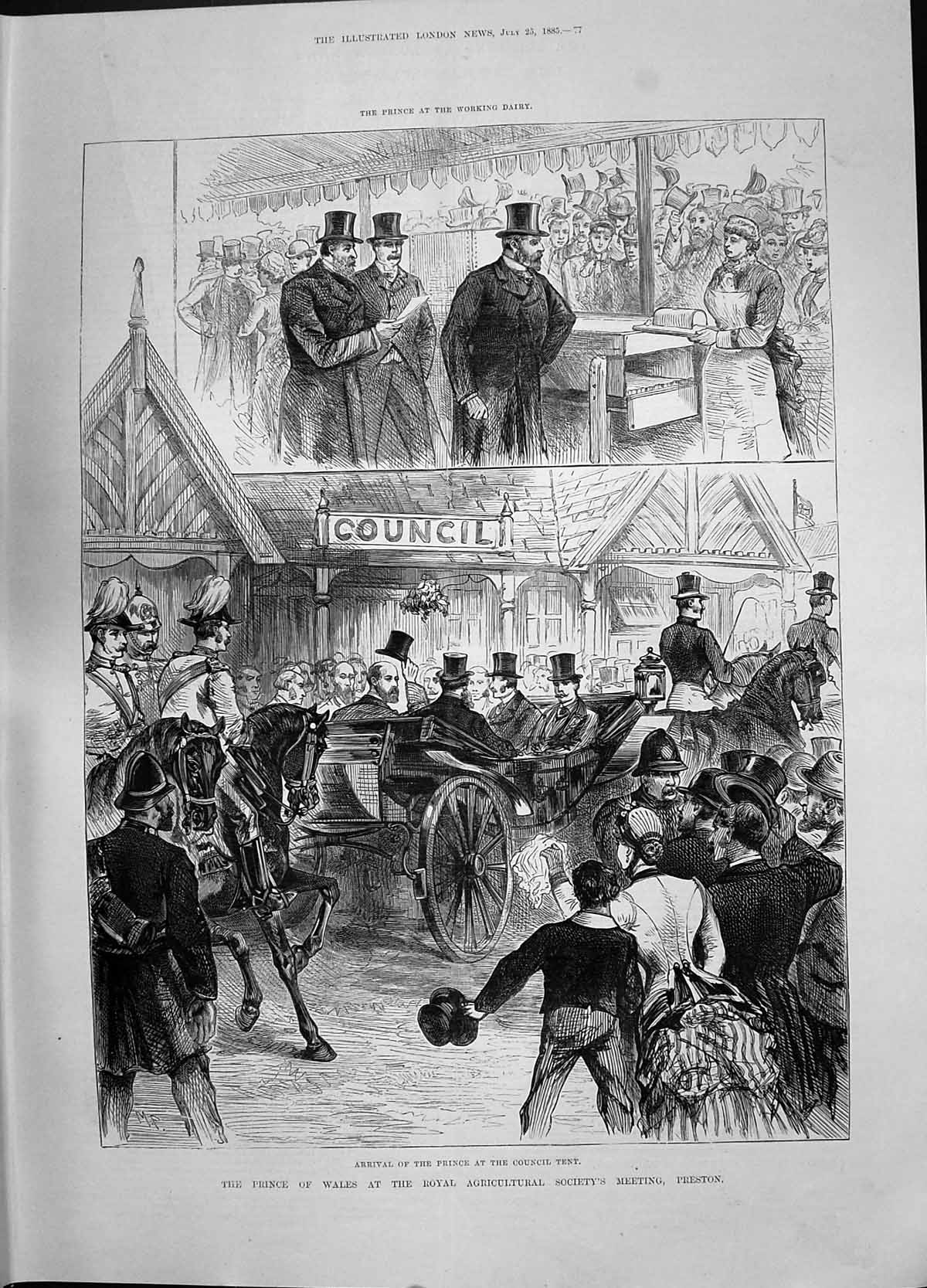 Old 1885 Prince Wales Royal Agricultural Society Meeting Preston Dair Victorian