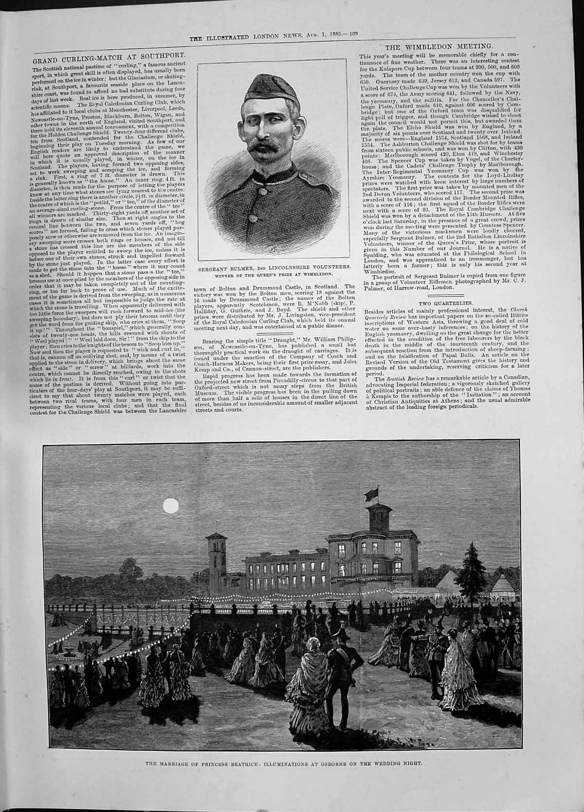 Old 1885 Sergeant Bulmer Lincolnshire Marriage Princess Beatrice Osbo Victorian