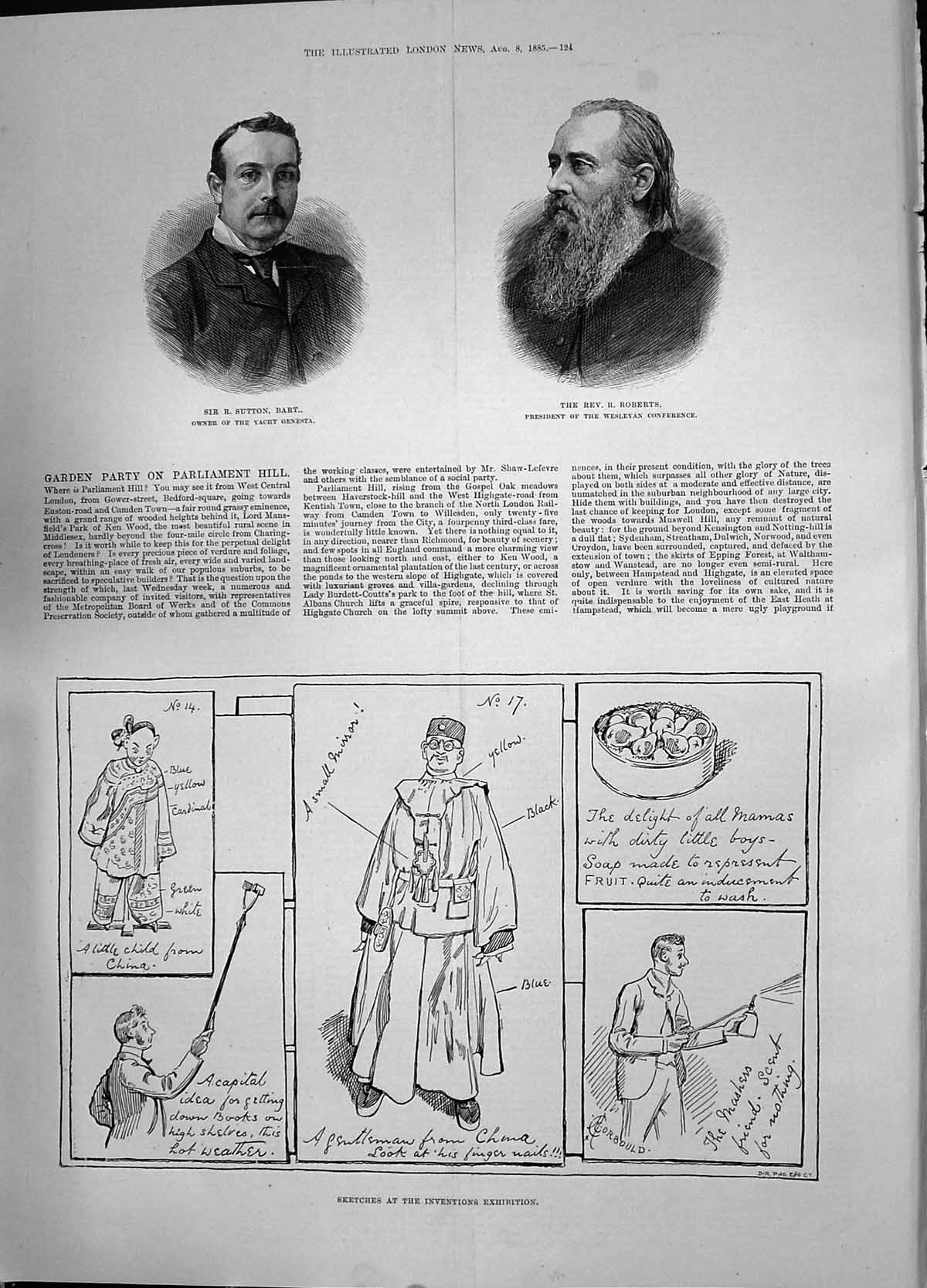 Old 1885 Sutton Genesta Roberts Wesleyan Inventions Exhibition China Victorian