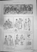 Original Old Antique Print 1885 Inventions Exhibition America Hand Grenades