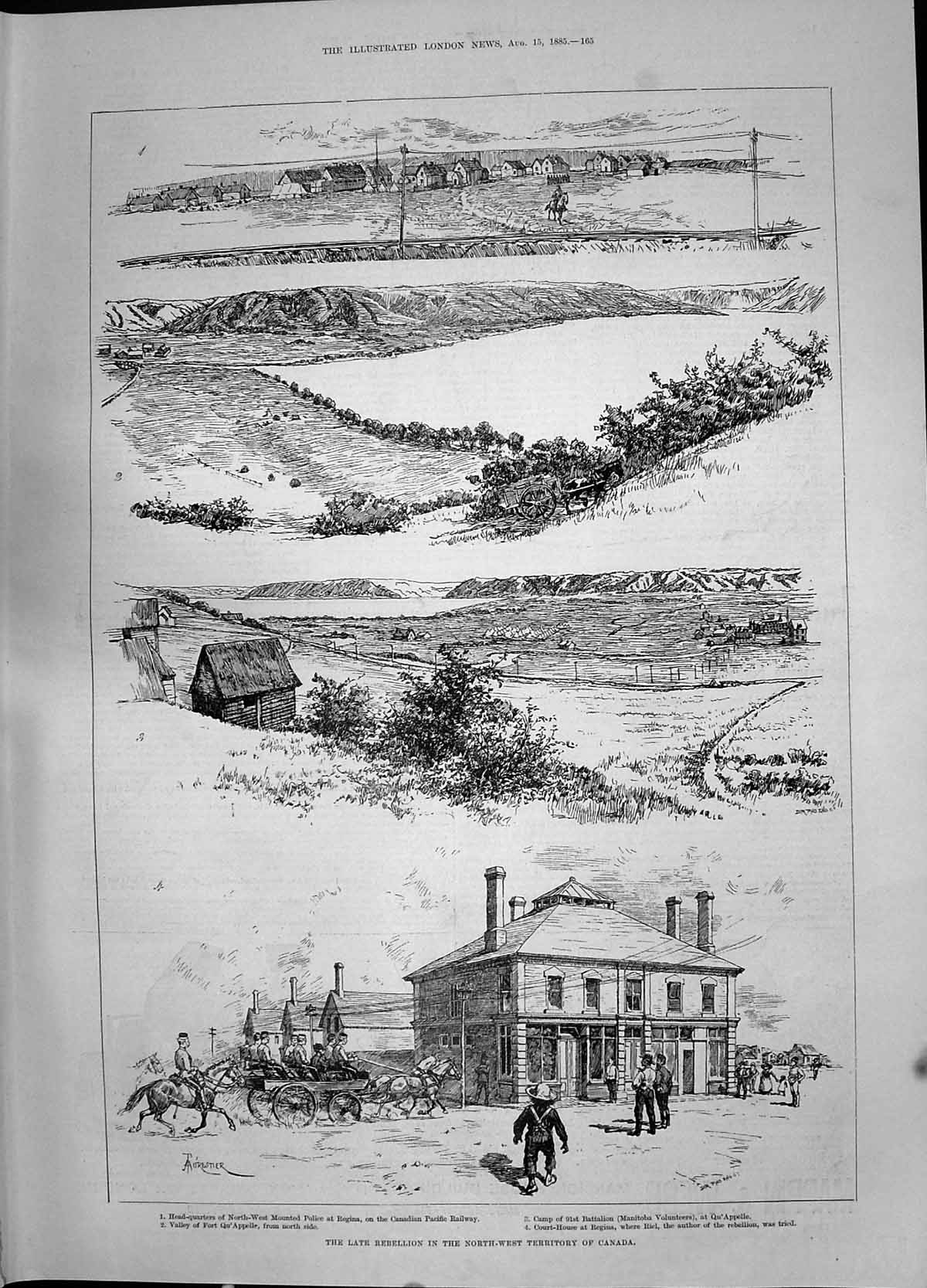 Old 1885 Rebellion North-West Territory Canada Court Regina Mounted P Victorian