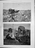Antique Old Print 1885 Plains Colorado Dead Sheep Pueblo Emigrants Transport