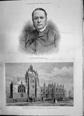 Old Print 1885 Sir Lyon Playfair Aberdeen University British Association 19th