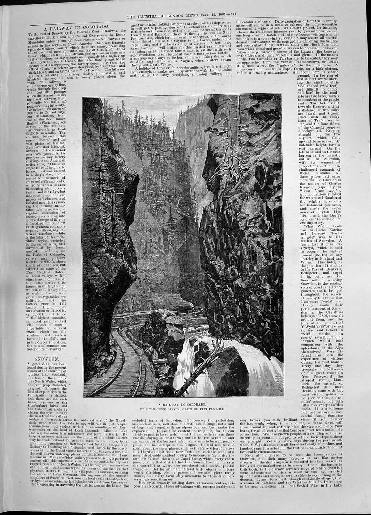 Old 1885 Railway Colorado Clear Creek Canyon Rocky Mountains America Victorian