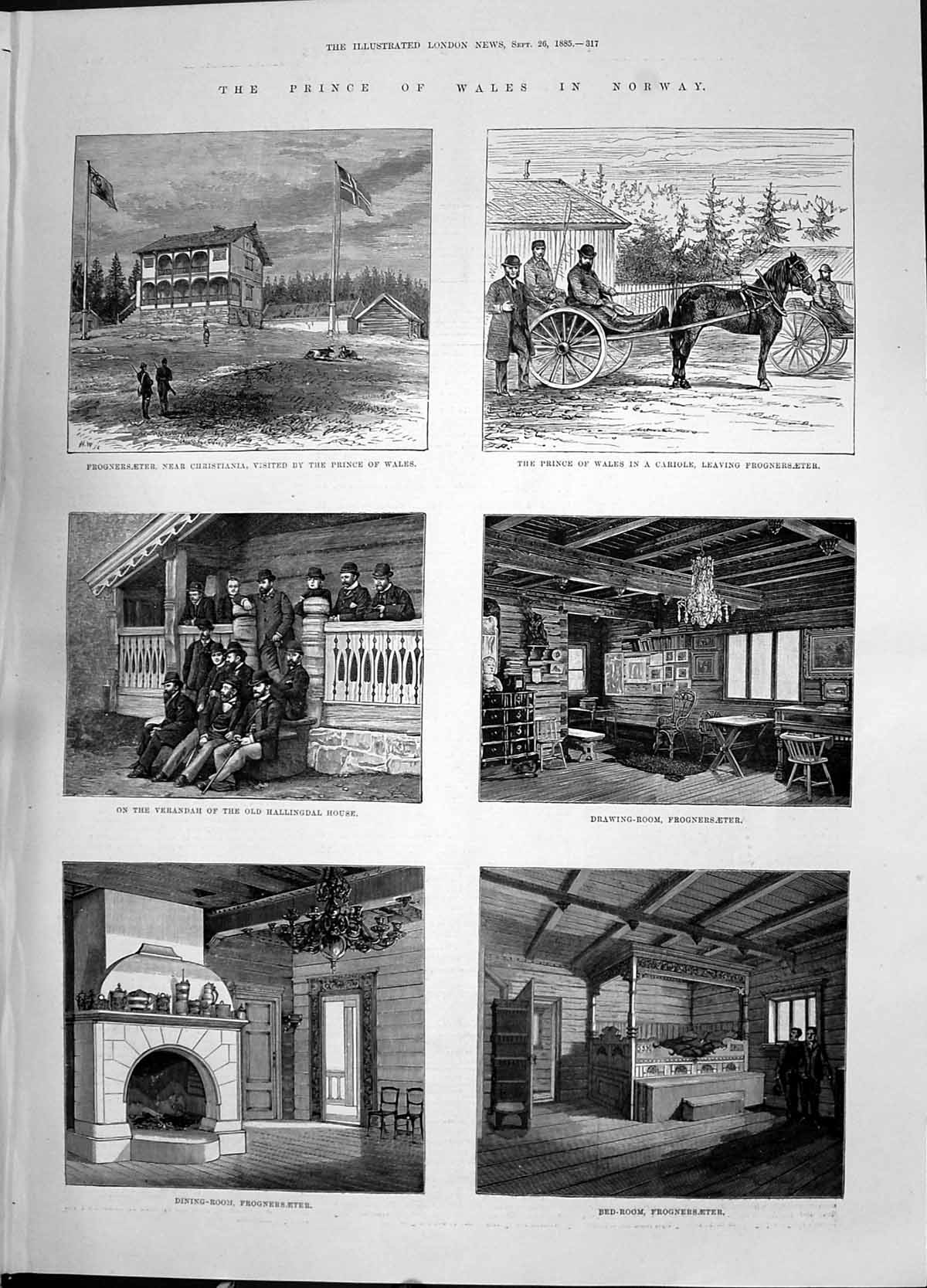 Old 1885 Prince Wales Norway Frognersaeter Cariole Hallingdal House V Victorian