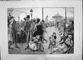 Antique Old Print 1885 Pier Promenade Tourists Enjoying Sea Breeze Children