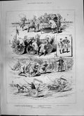 Old Print 1885 Siers Camp Life India Regimental Gymkhana Ekkha Race Spor 19th