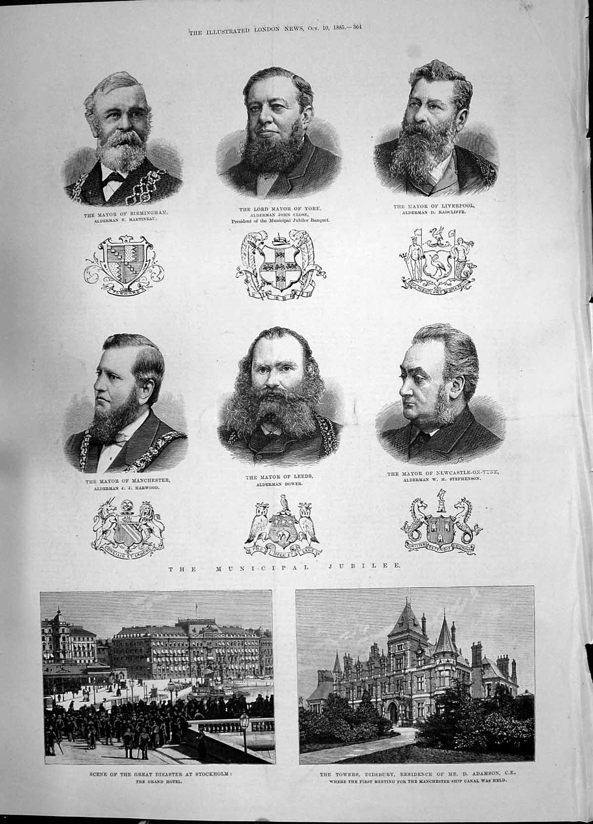 Old Municipal Jubilee 1885 Mayor Birmingham Leeds Liverpool Mancheste Victorian