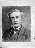 Original Old Antique Print 1885 Portrait Earl Shaftesbury Man Taylor Victorian
