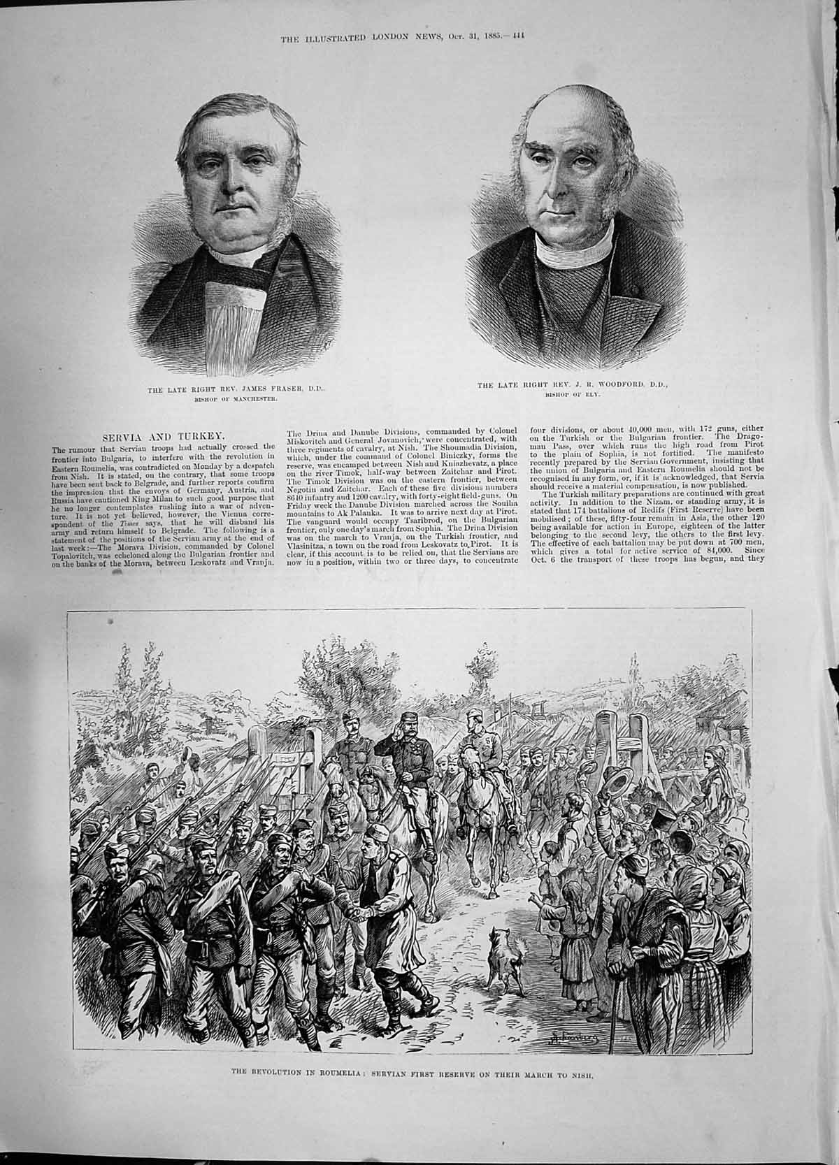 Old 885 Rev. Fraser Woodford Bishop Revolution Roumelia Servian Nish