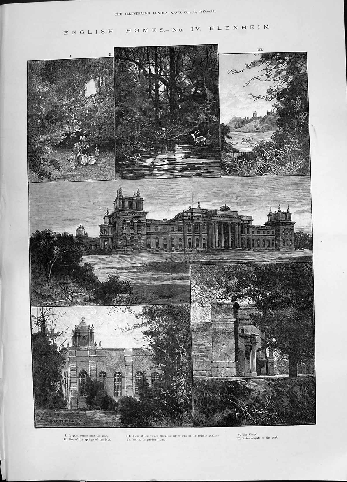 Old Blenheim Palace England Chapel Park Fair Rosamond Well River Glym
