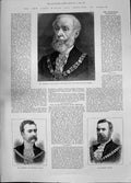 Antique Print 1885 Alderman John Staples Mayor London Sheriff Clarke Evans 19th