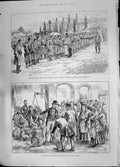 Old 1885 Ireland Boycotted Butter Cork Market Servian Troops War Army Victorian